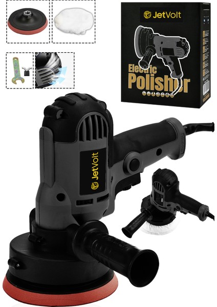 Jetvolt 12V Orbital 8 Kademli Cila Pasta Parlatma Polisaj Makinesi - Siyah