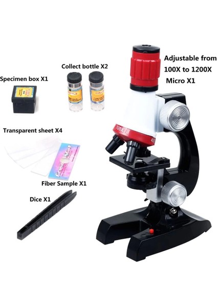 Eğitici Mikroskop Kiti Zoom LED Işıklı 100X 400X 1200X ST1200X - Lisinya indirimleri