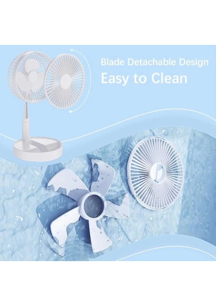 Teleskopik Fan Vantilatör 4 Modlu Şarjlı Katlanabilir Yükseltilebilir Taşınabilir Serinletici Portatif Masa Vantilatörü ( Lisinya ) indirimleri