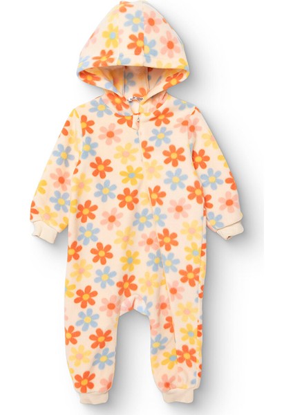 Kız Bebek Polar Patiksiz Tulum Uzun Kol Lastikli Paça