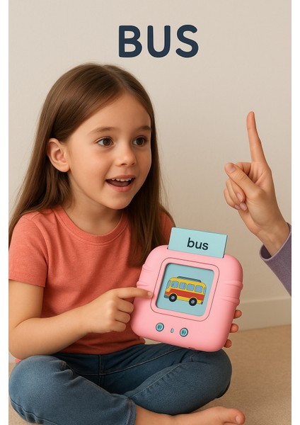 Pembe Renkli İngilizce Sesli Flash Kart Seti – Yırtılmaz Eğitim Kartları, Şeffaf Koruyucu Kılıflı fırsatları