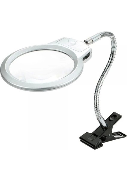 2.5X130 mm 5X24 mm LED Aydınlatmalı Büyüteç,masa Üstü Metal Hortum MANDALLIMG15124C - Lisinya modelleri