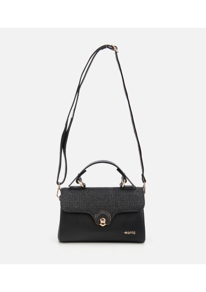 03CAH304940A100 KADIN Siyah Hasır Detaylı Omuz Çantası fiyatları