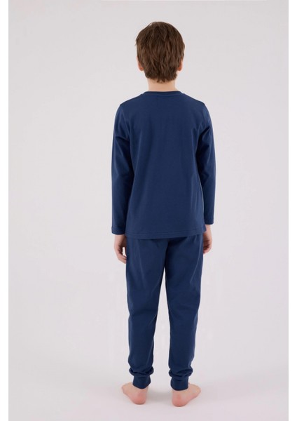 U.s. Polo Assn Uzun Kol Pijama Takım US2220-4 Koyu Indigo fırsatları