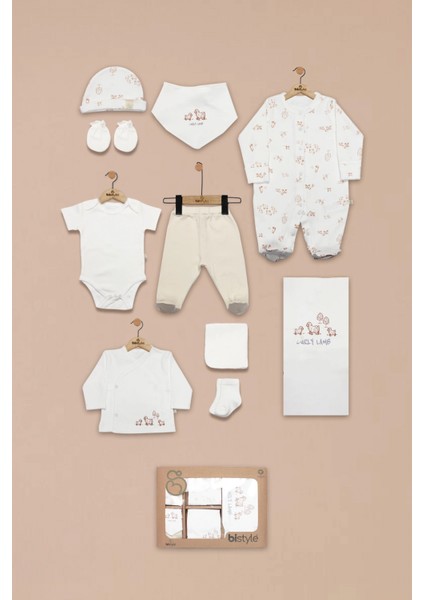 Bistyle Curly Lamb 10'lu Hastane Çıkışı 11106 Bej Mavi Ekru