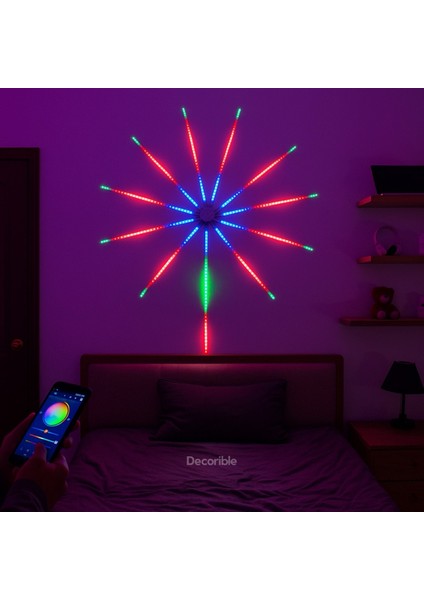 Hawaii Rgb LED Şerit Kumandalı USB Bluetooth Telefon Kontrollü Ses Etkileşimli Dekoratif Aydınlatma modelleri