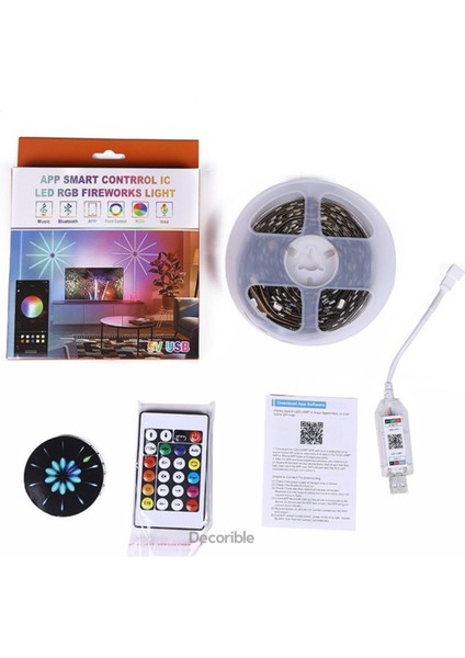 Hawaii Rgb LED Şerit Kumandalı USB Bluetooth Telefon Kontrollü Ses Etkileşimli Dekoratif Aydınlatma indirimleri