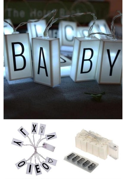 Buffer® 10LU Lightbox Işıklı Harf Mesaj Panosu Dekoratif Harf Işık Zinciri