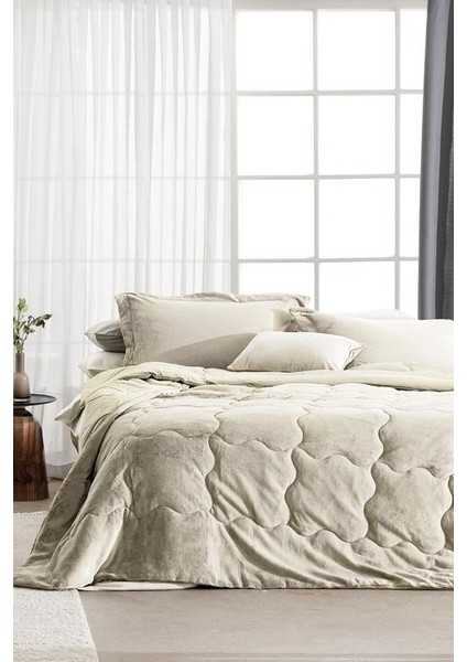 Yeni Sezon Kaira Tek Kişilik Comforter Set - Bej - Bej