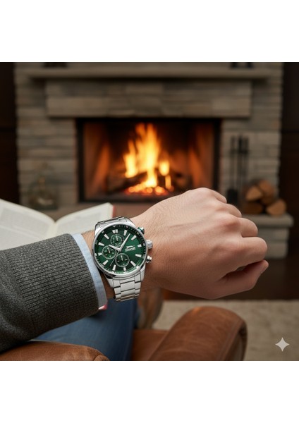SL.09.2272.2.07 Erkek Kol Saati | 45MM Yeşil Kadran, Çelik Kasa & Spor Şıklık fiyatları