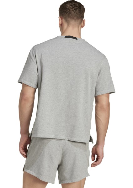 KB6967 D4T x Tee Açık Gri Bisiklet Yaka Bol Kesim Düz Erkek T-Shirt fırsatları