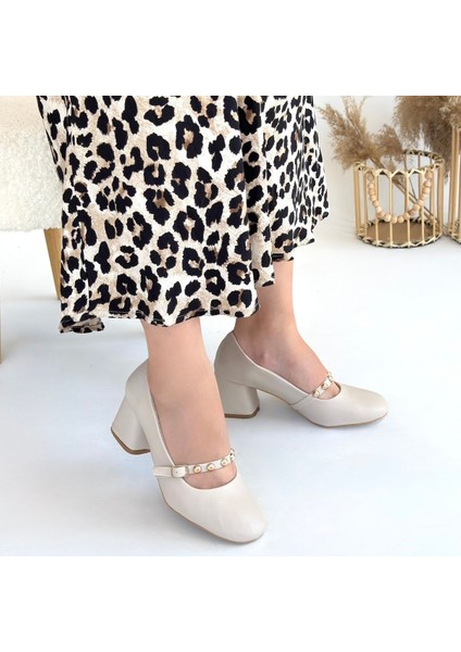 Tino Bej Cilt Topuklu Ayakkabı - Lisinya modelleri