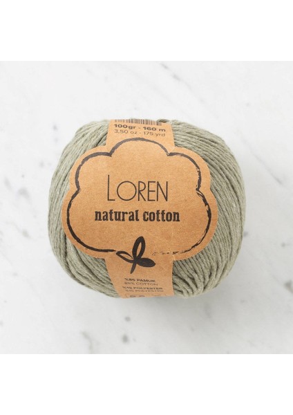 Loren Natural Cotton Küf Yeşili El Örgü Ipi - R089 - 33926