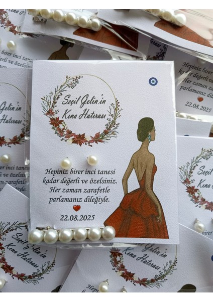 20 Adet Kına Hediyeliği Inci Küpe+Toka