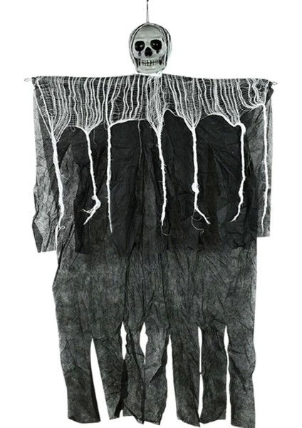 Ürpertici Kuru Kafa Korku Hayalet Saçaklı Dekor 90X50 cm - Lisinya fiyatları