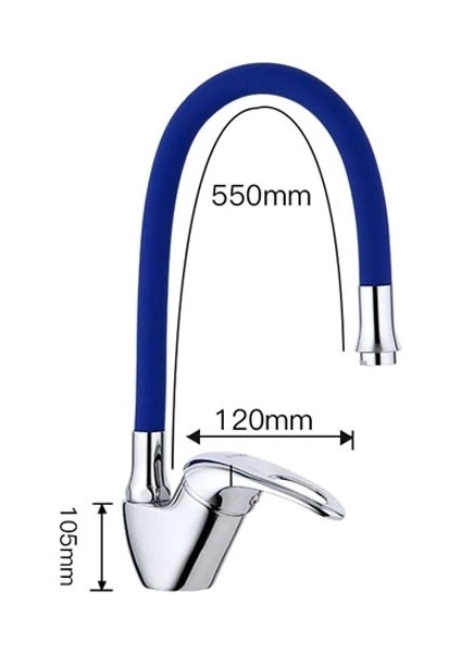 Mix Kuğu Mutfak Evye Bataryası Renkli Oynar Başlıklı Mavi ( Lisinya )