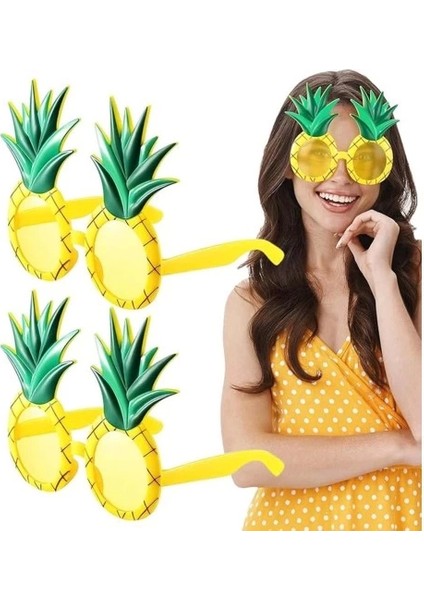 Tropikal Hawaii Ananas Şekilli Parti Gözlüğü