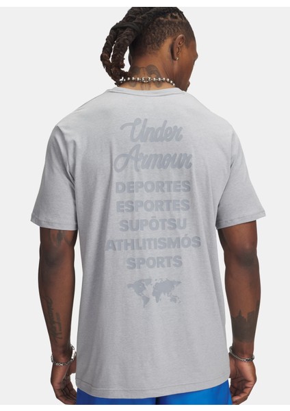 6004143-011-UA 60/40S Sports Wm Ss Gri Bisiklet Yaka Normal Düz Erkek T-Shirt fiyatları