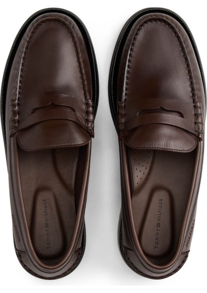 Kahve Erkek Klasik Ayakkabı Classıc Hıgh Hılfıger Lth Loafer modelleri