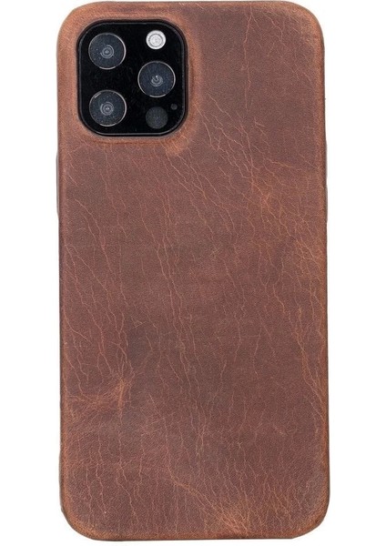 Apple iPhone 12 Pro Max Uyumlu Deri Arka Kapak Rock G2 Kahve indirimleri