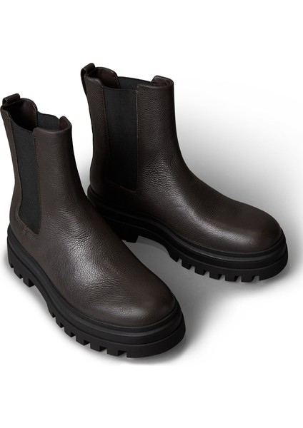 Koyu Kahve Erkek Bot Lugged Chelsea Boot Hıgh Lth modelleri