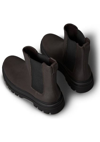 Koyu Kahve Erkek Bot Lugged Chelsea Boot Hıgh Lth indirimleri