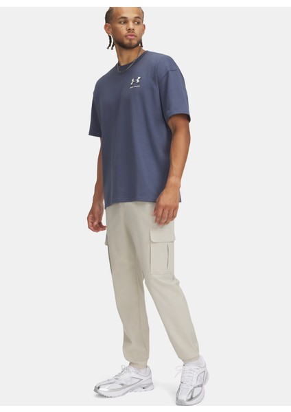 1386558-289-UA Vibe Woven Cargo Pan Kahve Bağlamalı Bel Normal Düz Erkek Eşofman Altı modelleri