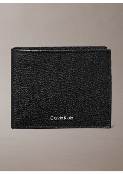 Siyah Erkek Cüzdan Foıl Emboss Ew Bıll Fold