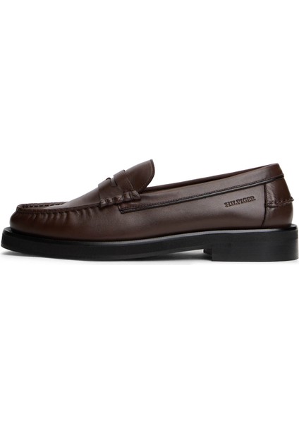 Kahve Erkek Klasik Ayakkabı Classıc Hıgh Hılfıger Lth Loafer fırsatları