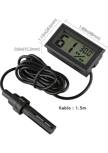 3 Adet Dijital Ekran Sıcaklık ve Nem Ölçer - Termometre Higrometre Kuluçka ( Lisinya ) fiyatları