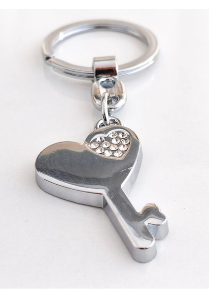 Üzeri Taşlı Kalp ve Anahtar Şeklinde Metal Anahtarlık fiyatları