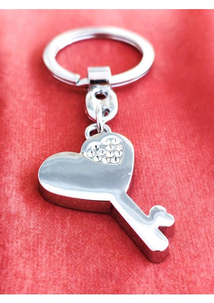 Üzeri Taşlı Kalp ve Anahtar Şeklinde Metal Anahtarlık indirimleri