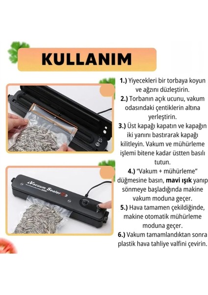 Gıda Vakum ve Mühürleme Makinesi- Yiyecek Tazeliği Koruma Ev ve Restoran Için ( Lisinya )