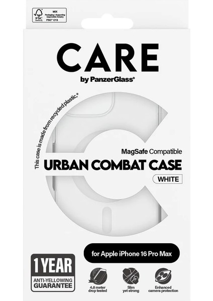 Panzerglass Care By iPhone 16 Pro Max Flagship Urban Combat Magsafe Beyaz Şeffaf Kılıf fırsatları