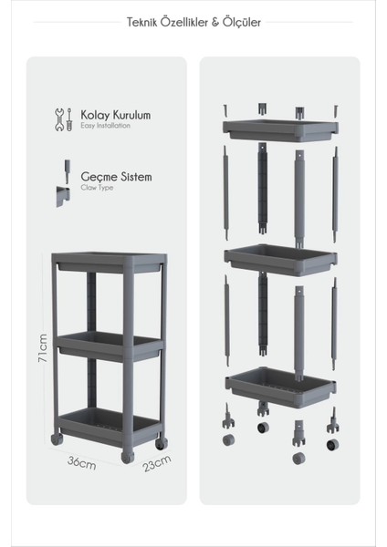 3 Katlı Banyo Raf Ünitesi (Peggy) Beyaz Banyo Düzenleyici Şampuanlık Havluluk Dolap(Beyaz) indirimleri