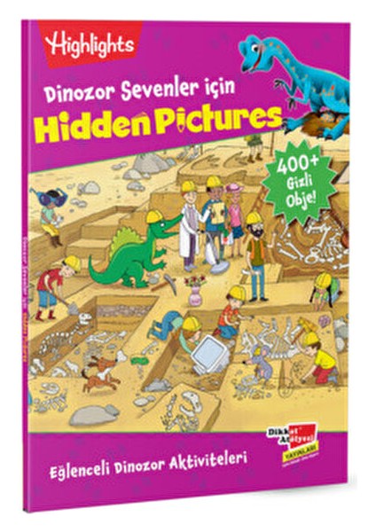 Dikkat Atölyesi Dinozor Sevenler İçin 64 Sayfa Hidden Pictures Eğlenceli Aktivite Kitabı