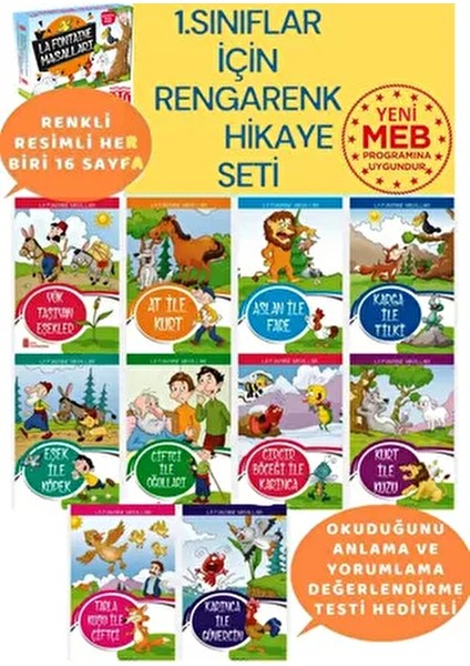 12'li Hikaye Kitabı Seti 1. Sınıf Öğrencileri için 6-8 Yaş Arası Tavsiyeli fırsatları