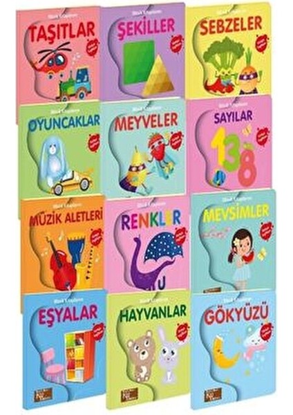 Bebeğimin Minik Kitapları Serisi 12 Kitap Dikkat ve Zeka Geliştirme 0-2 Yaş İçin indirimleri