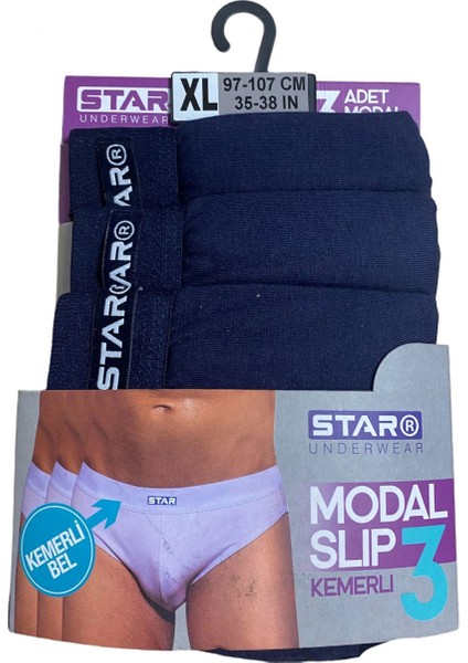 Star 109 Erkek 3'lü Modal Slip