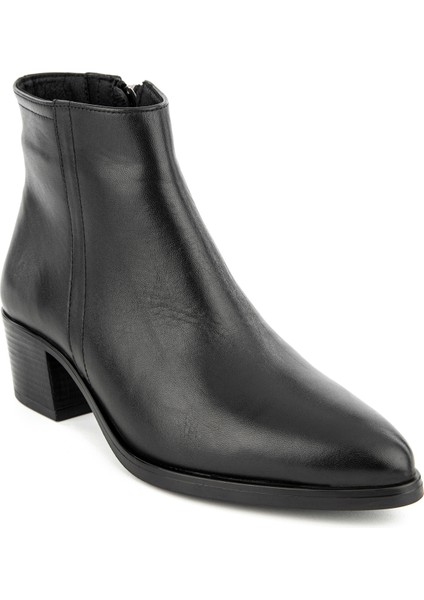 Deri Siyah Kadın Topuklu Bot 725011-001 modelleri