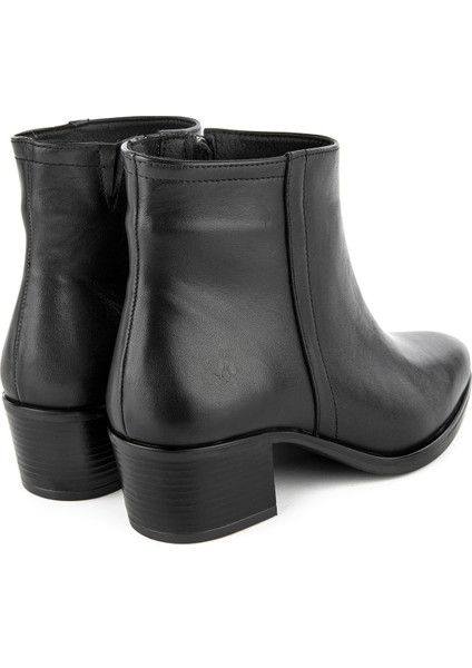 Deri Siyah Kadın Topuklu Bot 725011-001 fırsatları