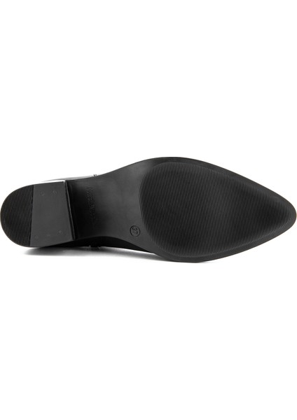 Deri Siyah Kadın Topuklu Bot 725011-001