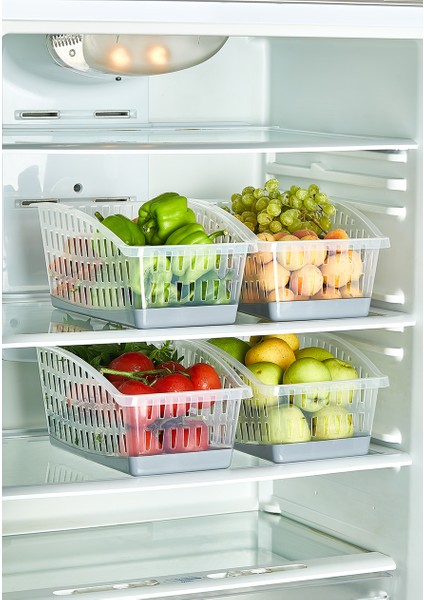 6’lı Buzdolabı Organizer Seti, 4000 ml Kapasiteli Düzenleyici, Dolap Organizeri, Mutfak Düzenleyici