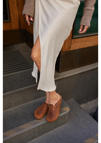 Oslo Hakiki Deri Mantar Taban Ortopedik Unisex Terlik indirimleri