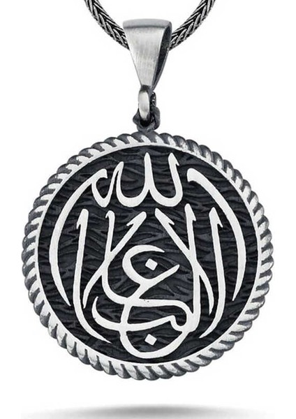 Gümüş La Galiba Illallah Yazılı Gümüş Kolye