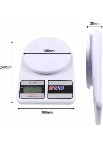 Mutfak Tartısı Dijital Göstergeli Hassas Tartı 10 kg Kapasiteli modelleri
