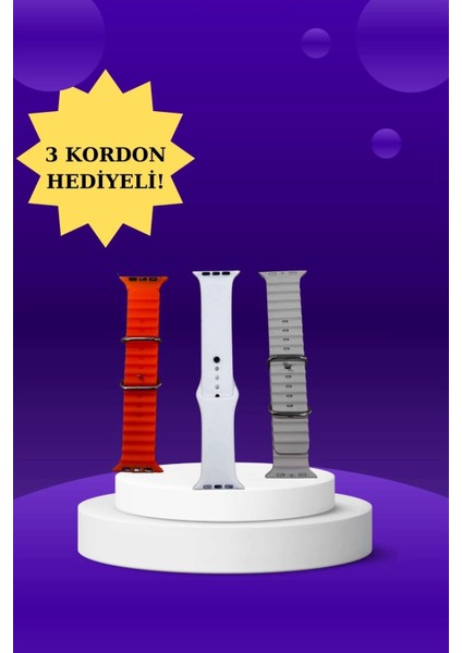 Akıllı Saat Arama Görüşme Bildirim Görme Uyku ve Sağlık Takibi Nabız Ölçer 3 Kordon Hediyeli modelleri