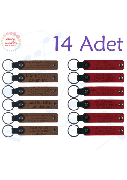 A Kahve & Kırmızı, Kurumsal Fuar Ziyaretçilerine Hediye, 14’lü Set, Kişiselleştirilebilir Anahtarlık