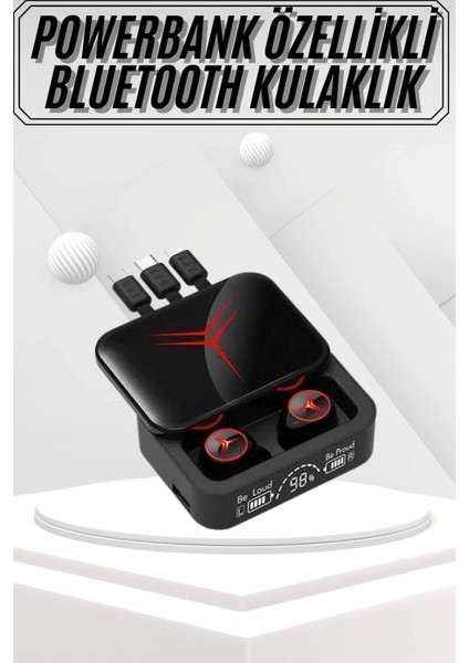 Kablosuz Bluetooth Kulaklık Powerbank Özellikli Göstergeli Hd Mikrofon