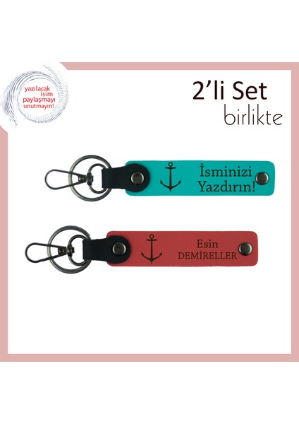 Yelkenli Figürlü Anahtarlık, Balıkçılık Tutkusunu Temsil Eden Kişisel Hediye, Koyu Turkuaz-Nar Çiçek